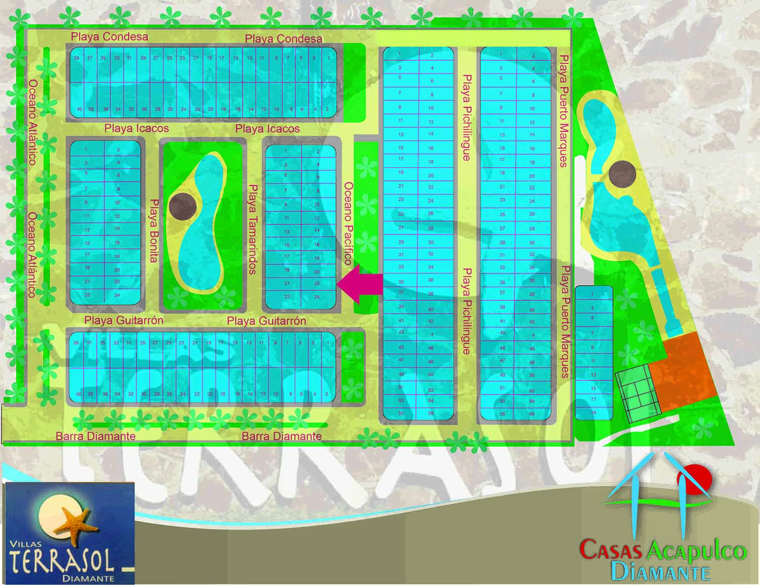 Villas Terrasol Diamante - Plano 1